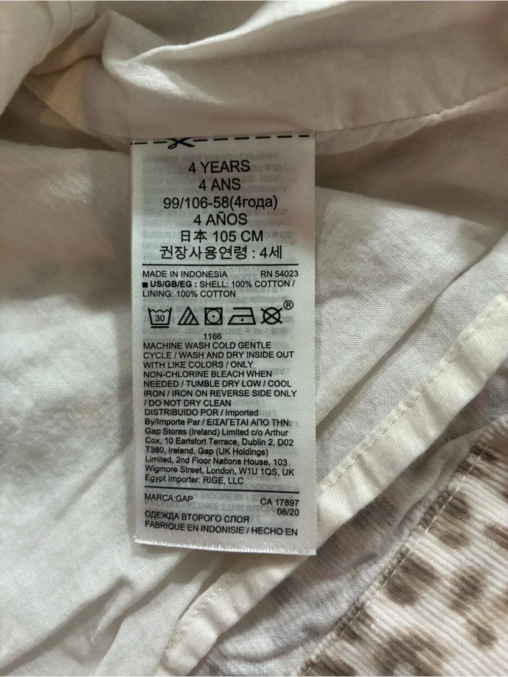 Baby Gap 100% Cotton Animal Leopard Print Corduroy Dress Toddlers Girls 4 Tan
